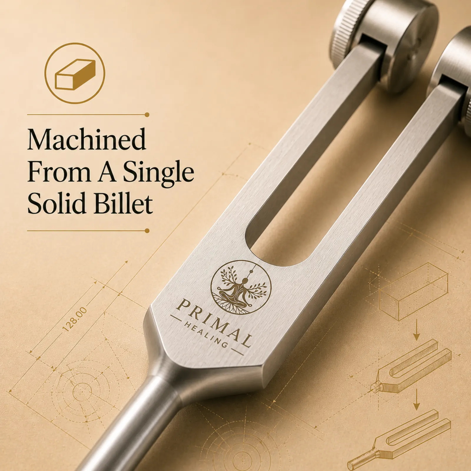 Single solid aluminium billet being machined