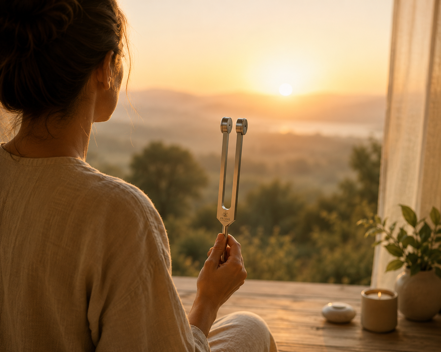 A peaceful morning wellness ritual with herbal tea